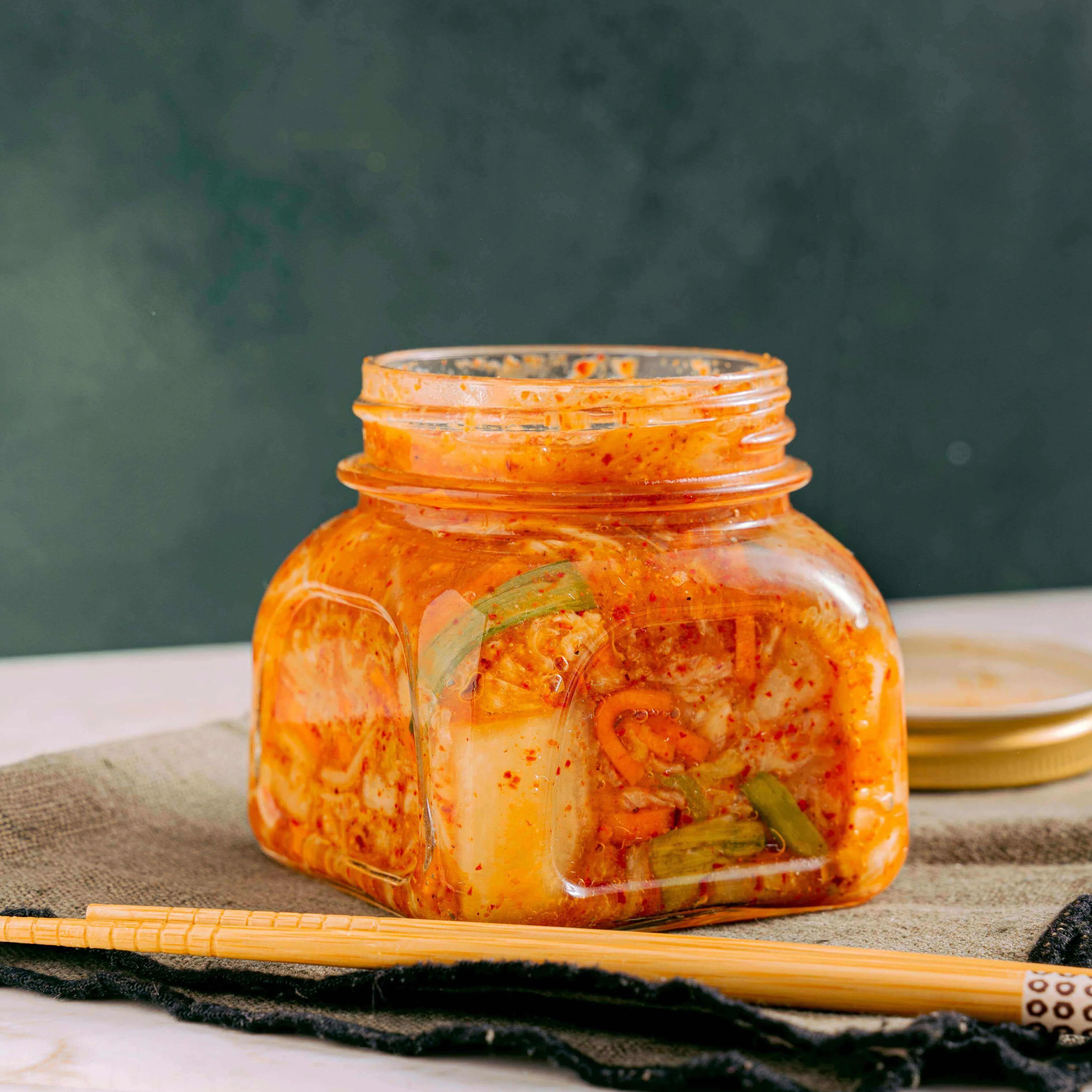 Jar of homemade kimchi, promoting gut health in line with the article 'Why Gut Health Matters and How to Support It'.