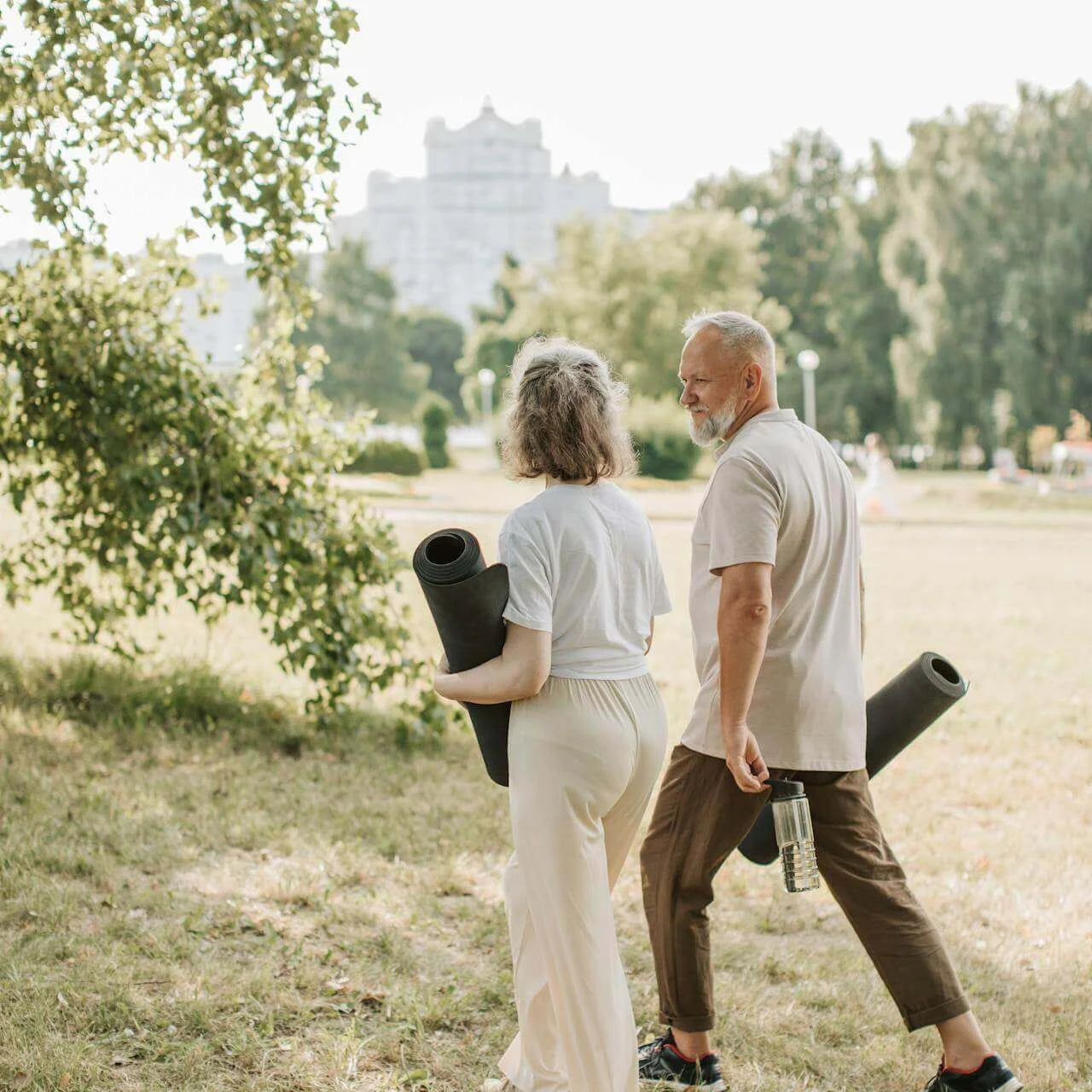 Your Health Span Blueprint: Turning Science-Led Ideas Into a Plan That Fits Your Life - seniors with yoga mats in nature.