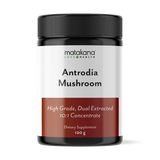 Matakana Superfoods Antrodia Mushroom 120g container, high grade dual extracted dietary supplement.