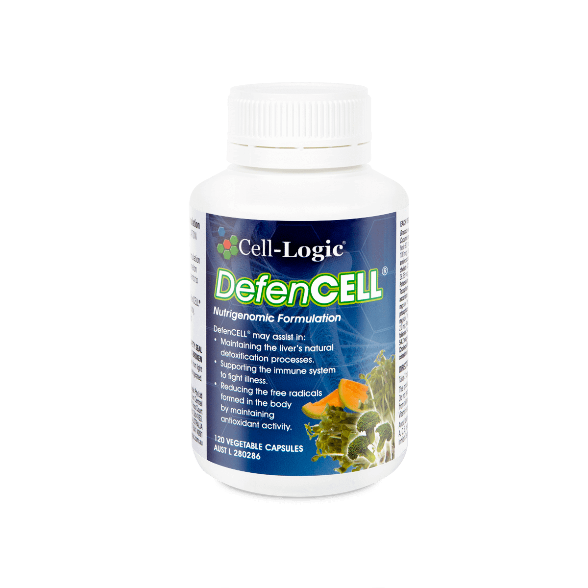 Cell-Logic DefenCELL 120 caps packaging – Windback NZ.