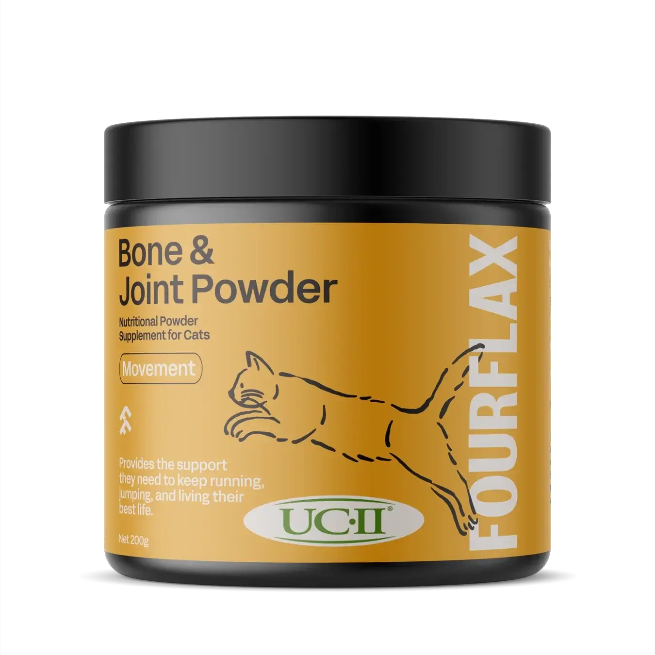 Fourflax Feline Bone & Joint Powder for cats on a white background