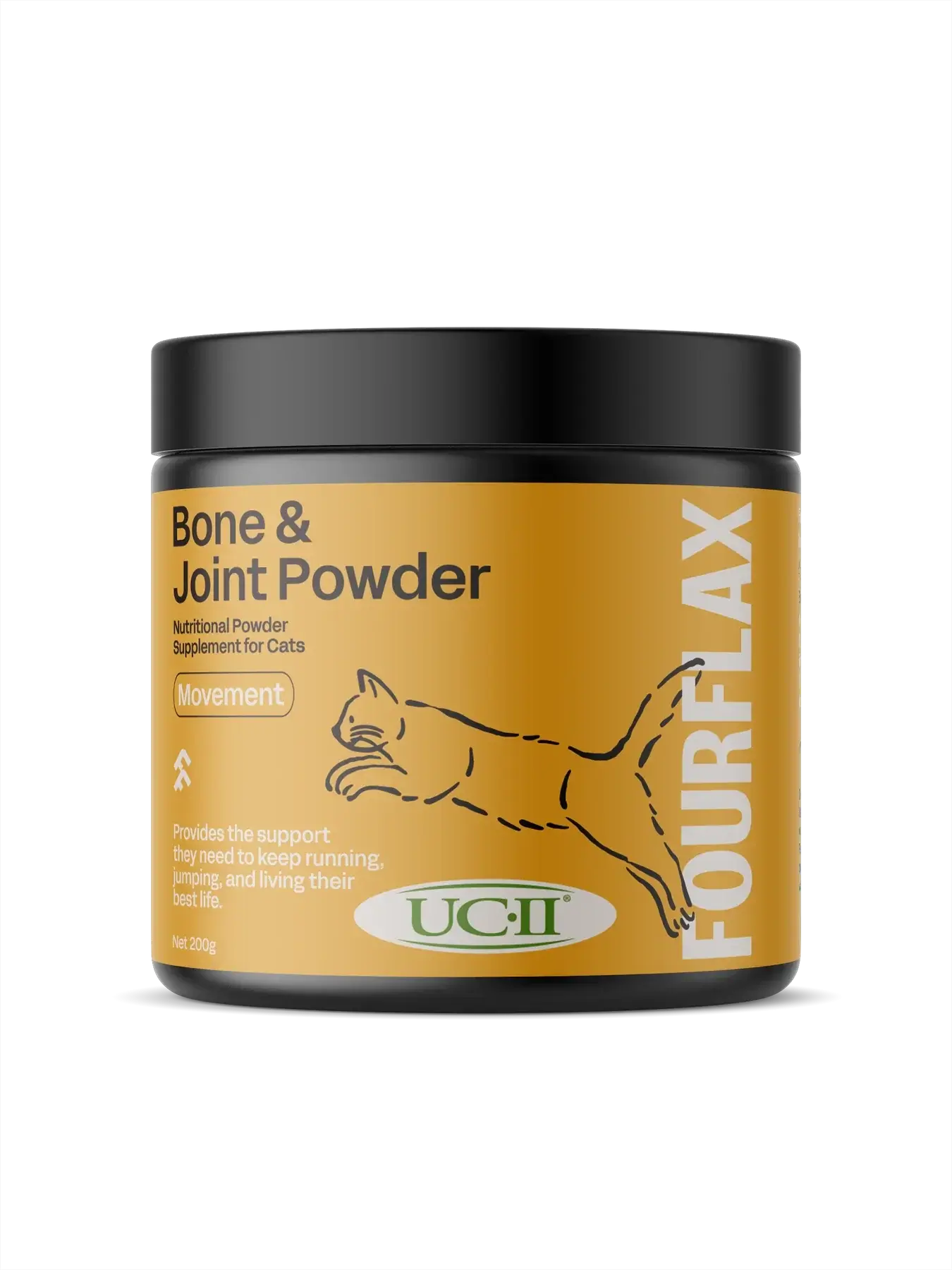 Fourflax Feline Bone & Joint Powder for cats on a white background