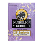 Box of Golden Fields Organic roasted dandelion and burdock beverage on a white background