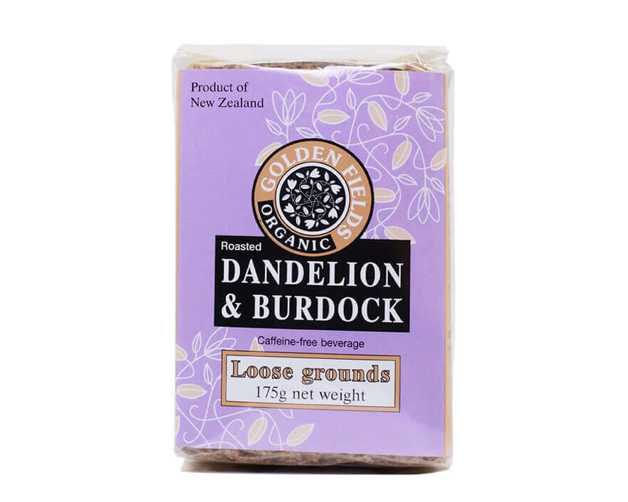 Golden Fields Dandelion & Burdock Granules 500g packaging – Windback NZ.