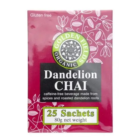 Golden Fields Dundelion Chai 25 Sachets packaging – Windback NZ