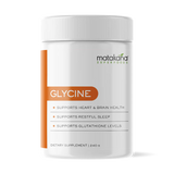 Matakana Superfoods Glycine 240g dietary supplement for heart and brain health, restful sleep, and glutathione support.
