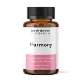 Matakana Superfoods Harmony 60 Caps bottle, everyday mood and hormone support for women.