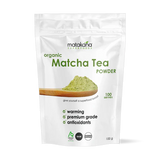 Matakana Superfoods Organic Matcha Powder 100g packaging, featuring premium grade matcha tea powder.