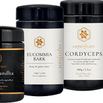 SuperFeast Men's Health Bundle - Cordyceps, Eucommia & Ashwagandha packaging – Windback NZ.