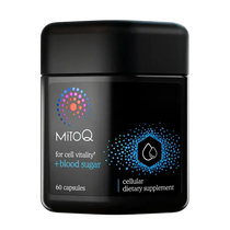 MitoQ +blood sugar – CoQ10 Capsules for Blood Sugar 60 caps packaging – Windback NZ.