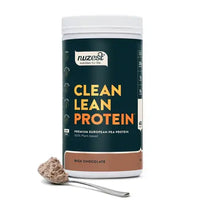 Nuzest Clean Lean Protein 1kg Rich Chocolate packaging - Windback NZ