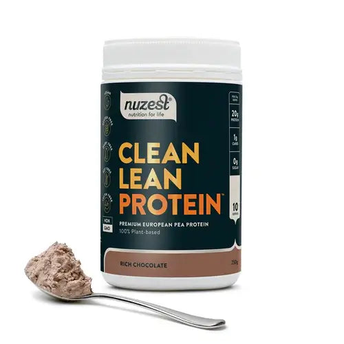 Nuzest Clean Lean Protein 250g Rich Chocolate packaging - Windback NZ