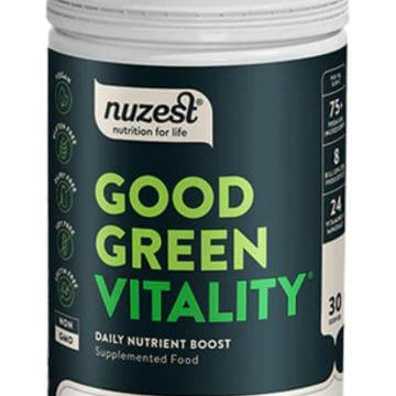 Nuzest Good Green Vitality 300g packaging – Windback NZ.
