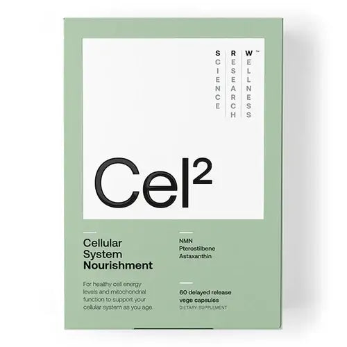 SRW Laboratories Cel² Cellular Energy 60 Caps packaging featuring cellular system nourishment details.
