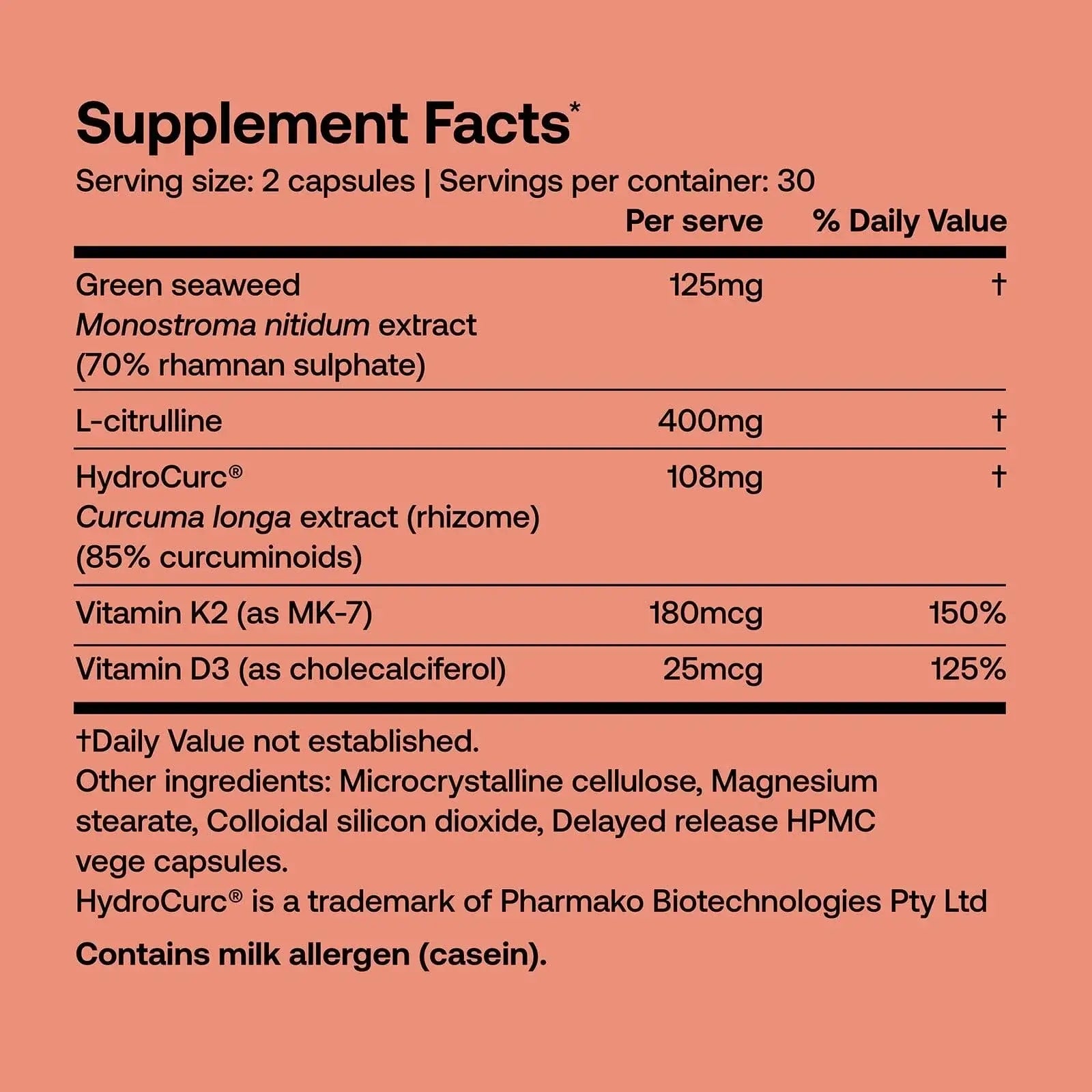 Supplement Facts for SRW Laboratories Cir¹ Flow Heart & Circulation 60 Caps detailing ingredients and nutritional info.