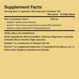 Supplement facts label for SRW Laboratories Ndo¹ Equilibrium 60 Caps showcasing ingredients and serving details.