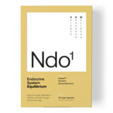 SRW Laboratories Ndo¹ Equilibrium 60 Caps product packaging, supports glucose metabolism and blood sugar balance.