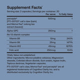 Supplement facts label for SRW Laboratories Nrv¹ Focus Brain Health 60 Caps detailing ingredients and nutritional information.
