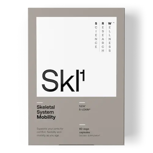 SRW Laboratories Skl¹ Mobility Joint Support 60 Caps packaging for joint health and flexibility support.