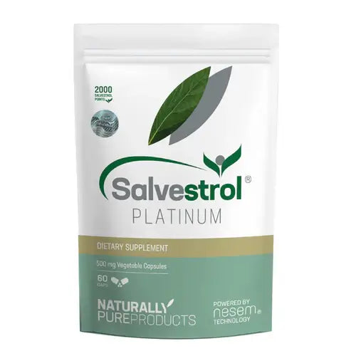 Salvacare Salvestrol Platinum 450mg 60 caps packaging – Windback NZ.