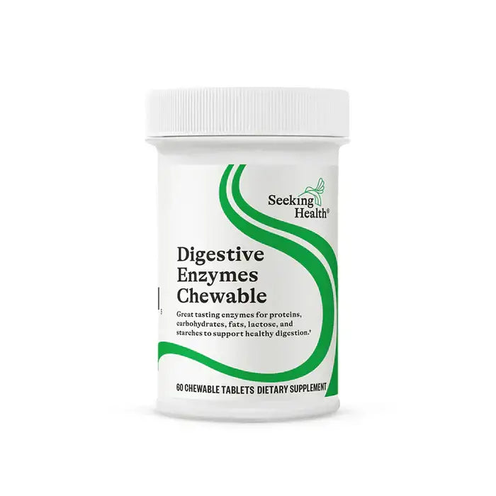 Seeking Health Digestive Enzymes 60 chewable tabs packaging – Windback NZ.