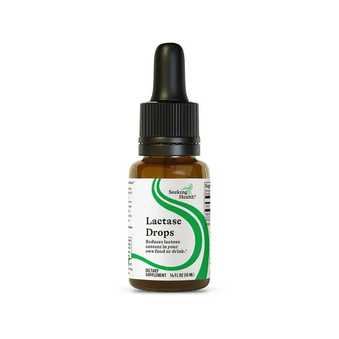 Seeking Health Lactase Drops 15ml packaging – Windback NZ.
