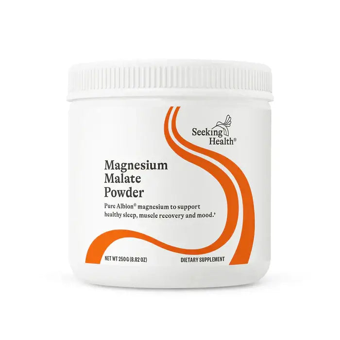 Seeking Health Magnesium Malate Powder 250g packaging – Windback NZ.