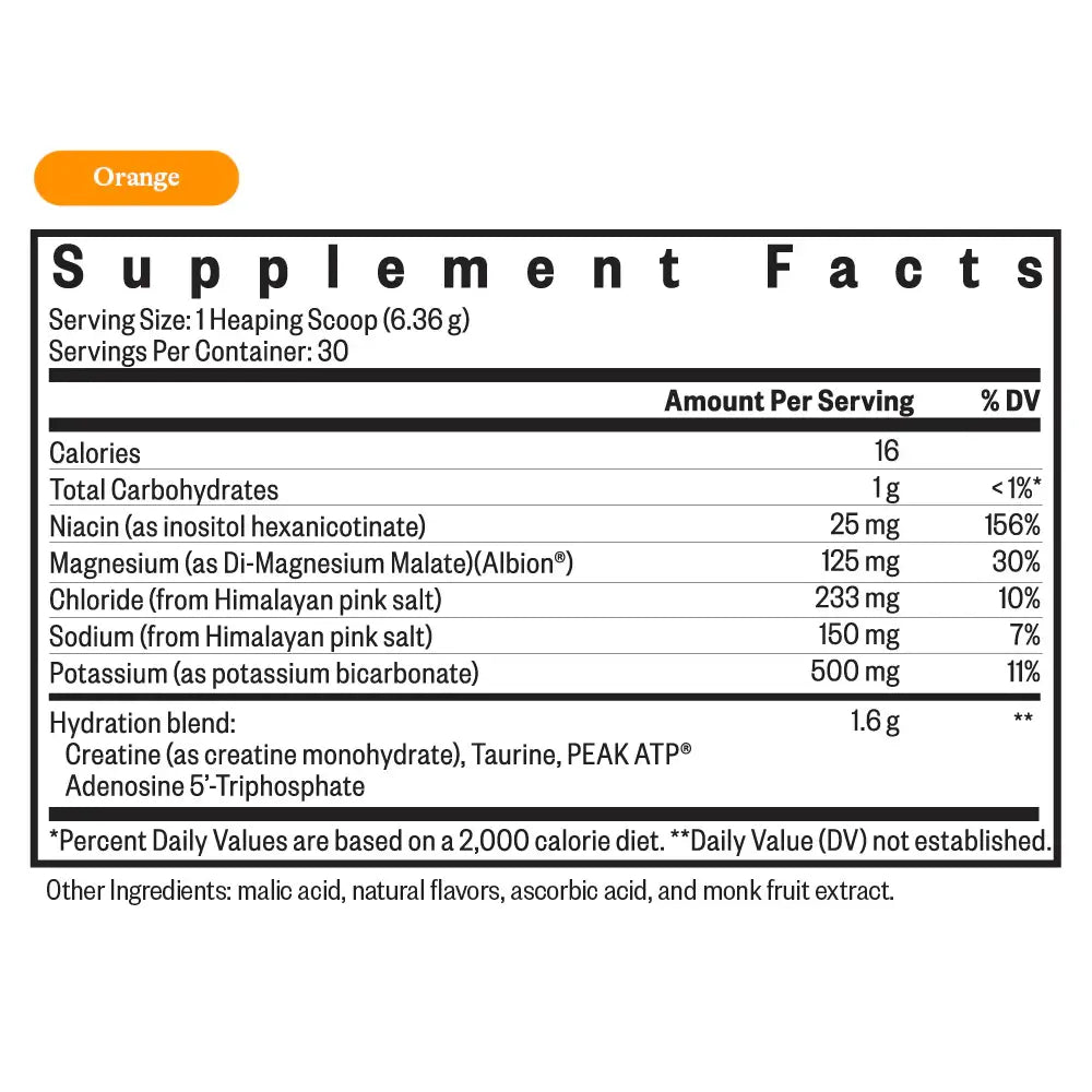 Seeking Health Optimal Electrolyte Orange 190 g packaging – Windback NZ.