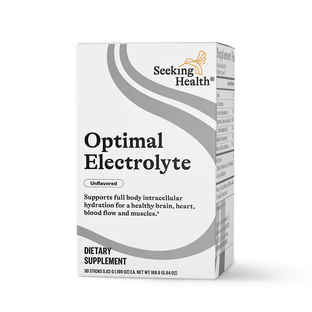 Seeking Health Optimal Electrolyte x30 Sticks (Unflavoured) packaging – Windback NZ.