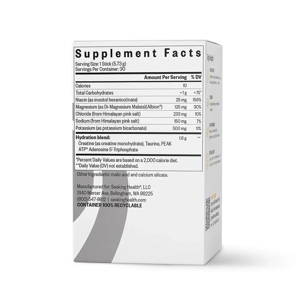 Seeking Health Optimal Electrolyte x30 Sticks (Unflavoured) packaging – Windback NZ.