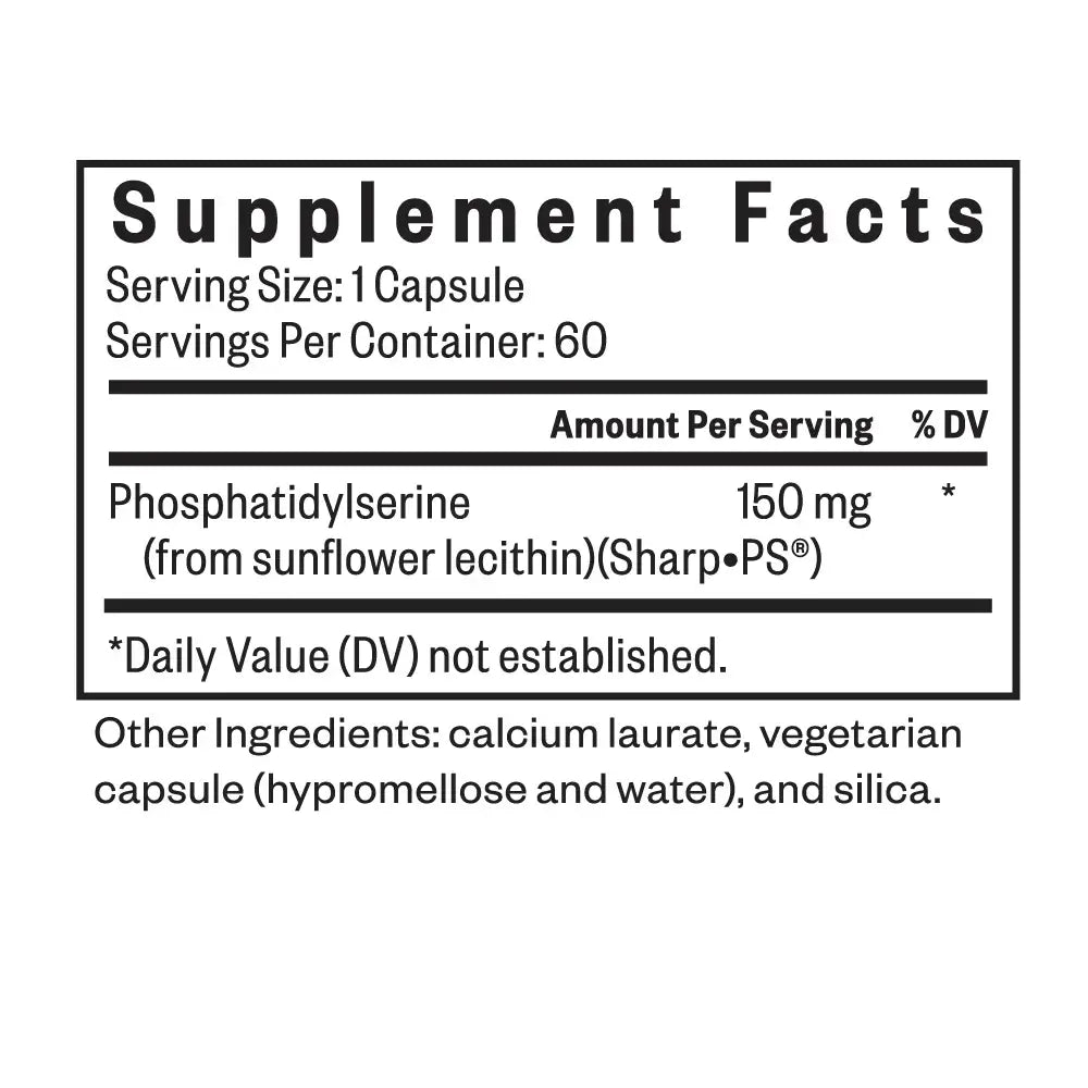 Seeking Health Phosphatidyl Serine 60 caps packaging – Windback NZ.