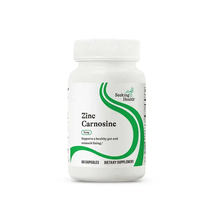 Seeking Health Zinc Carnosine 60 caps packaging – Windback NZ.