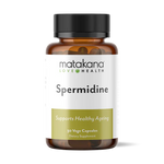 Matakana Superfoods Spermidine 30 Caps bottle supports healthy ageing with 30 vegan capsules for dietary supplementation.