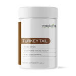 Matakana Superfoods Turkey Tail Mushroom 120g packaging featuring high grade and immune health support claims.