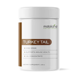 Matakana Superfoods Turkey Tail Mushroom 120g packaging featuring high grade and immune health support claims.