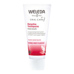 Weleda Ratanhia Toothpaste packaging – Windback NZ.