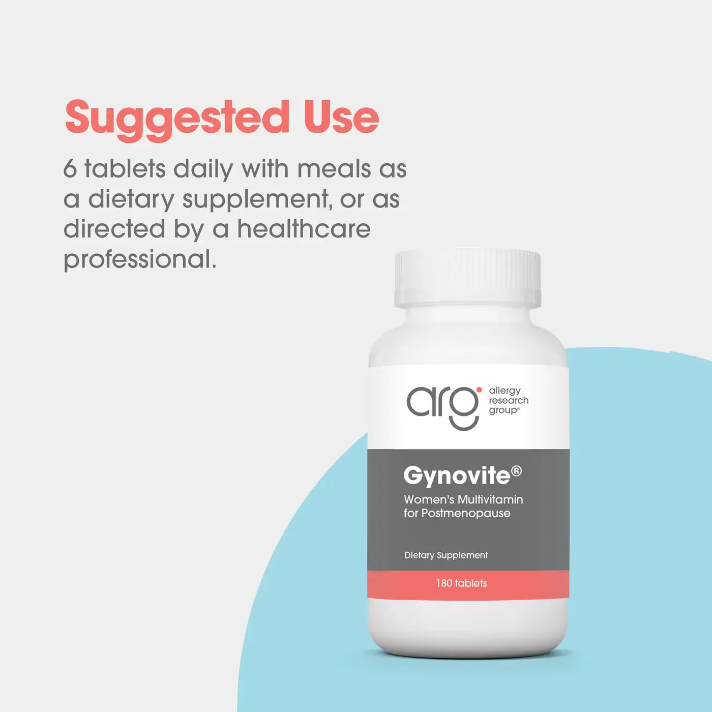 Allergy Research Group Optimox Gynovite 180 Tabs dietary supplement suggested use instructions