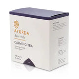 Ayurda Calming Tea 100g packaging with instructions and ingredients for a soothing herbal blend - Windback NZ.