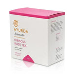 Ayurda Hibiscus Rose Tea 50g packaging, vibrant herbal tea, caffeine-free, antioxidant-rich blend - Windback NZ.