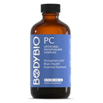 BodyBio PC Liquid 236 ml bottle showing its liposomal phospholipid complex for dietary supplementation.