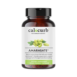Supplement bottle labeled 'calocurb Amarasate' on a white background