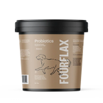 Fourflax probiotics container for dogs on a white background