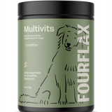 Fourflax Multivits container for dogs on a white background