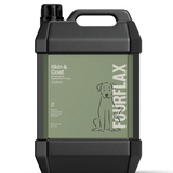 FourFurFlax skin and coat supplement container on a white background