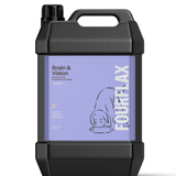 Black container with purple label featuring 'FourFlax' on a white background