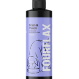 Bottle of FourFlax supplement for dogs on a white background