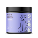 FourFlax Calm powder supplement for dogs on a white background
