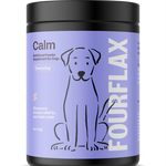 FourFlax Calm nutritional powder supplement for dogs on a white background