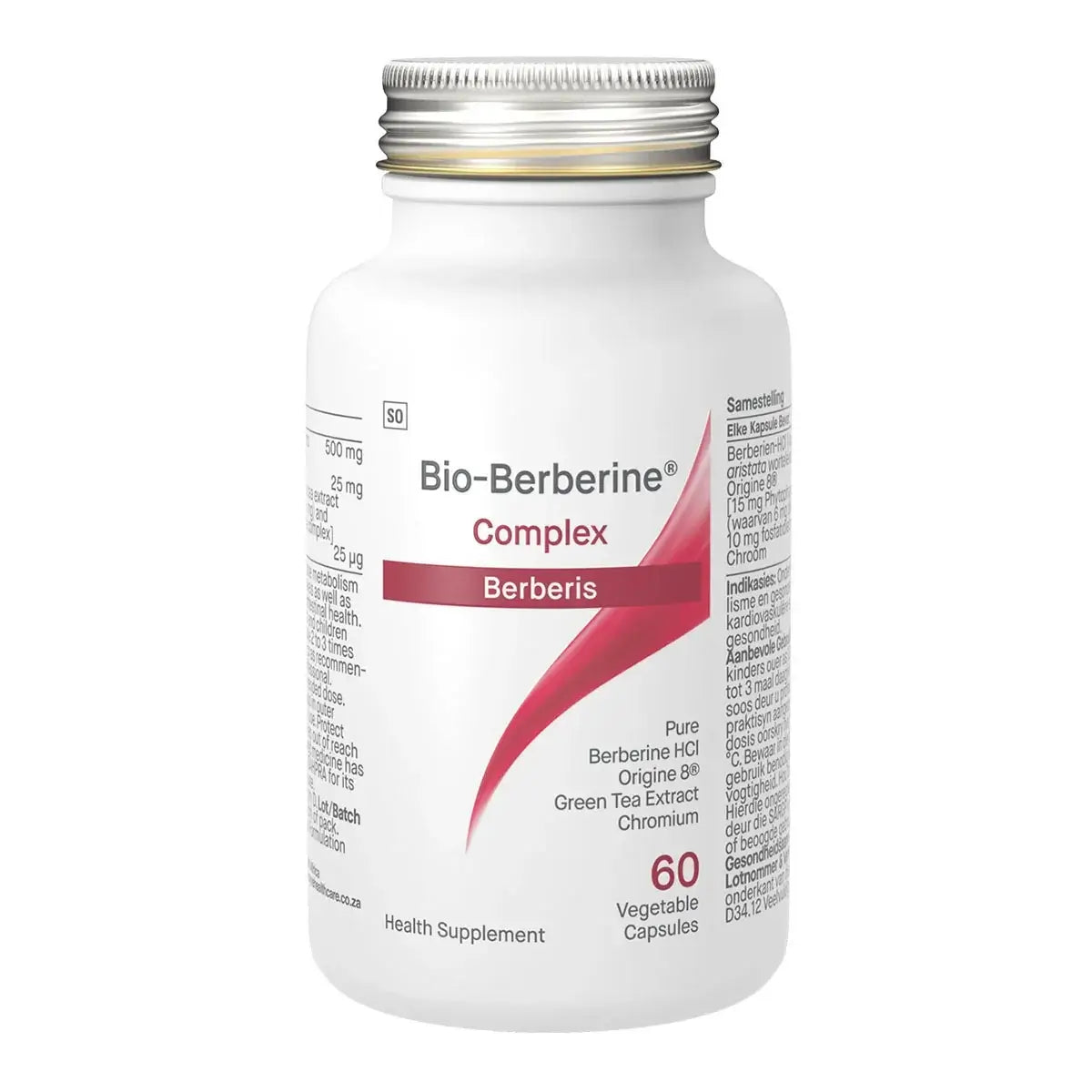 Bio-Berberine Complex 500mg 60 Caps bottle showcasing ingredients for metabolic and cardiovascular health.