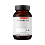 Bottle of 'Calm the Storm' supplement with a black cap on a white background